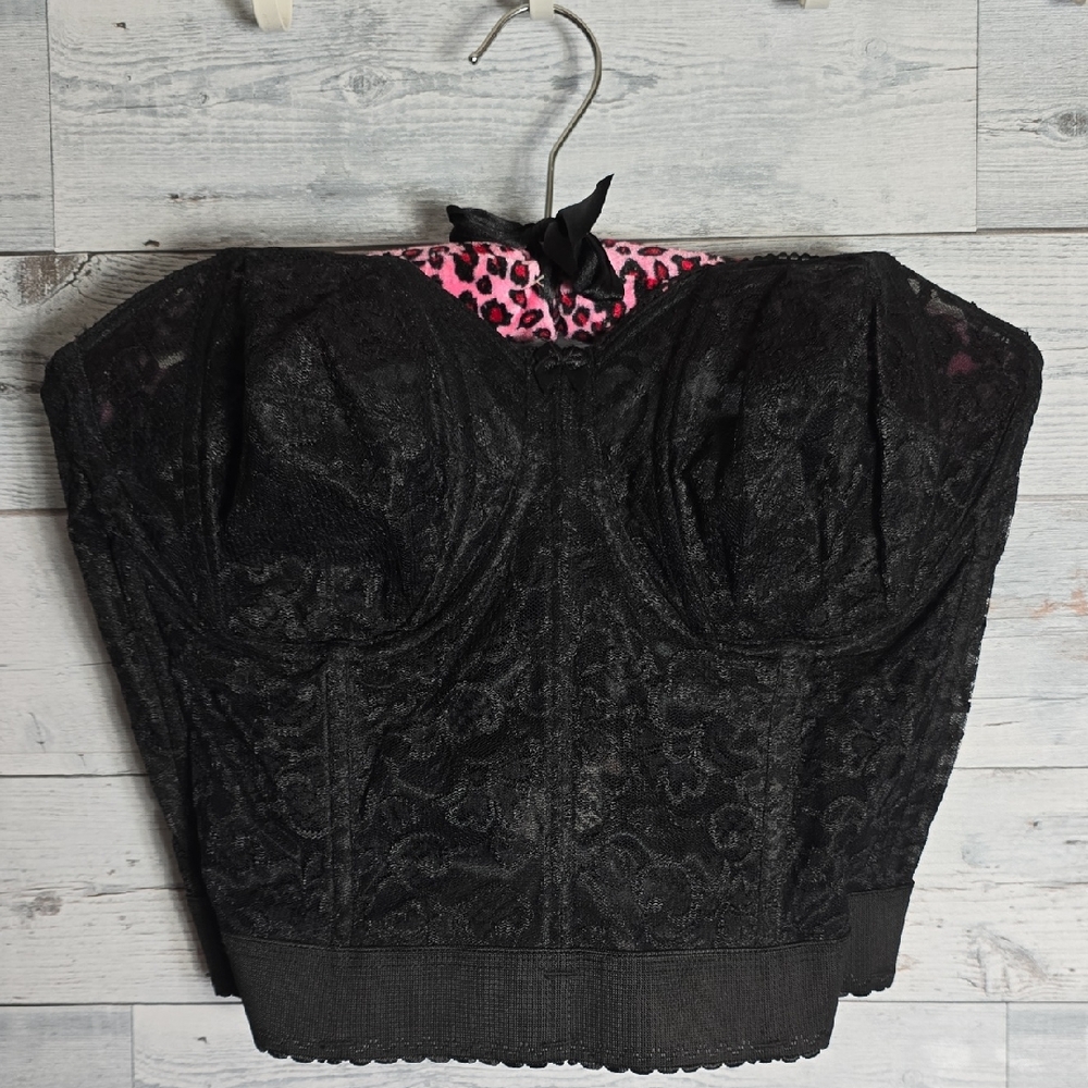 Goddess Black Lace Bustier Top Size 38DD